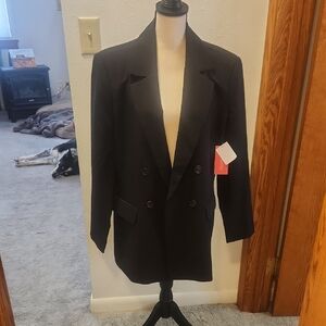 Shoe Dazzle Black Double Breasted Blazer